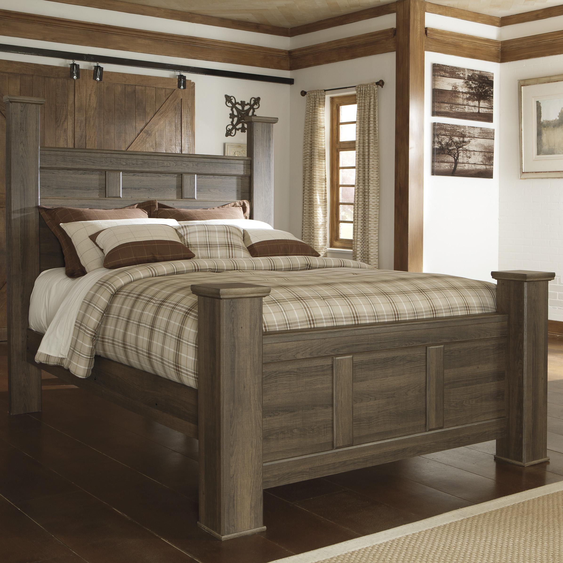 Signature Design by Ashley Juararo Transitional Queen Poster Bed Rife